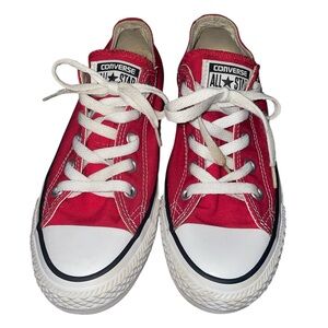 Converse Red Canvas Sneakers with White Accents